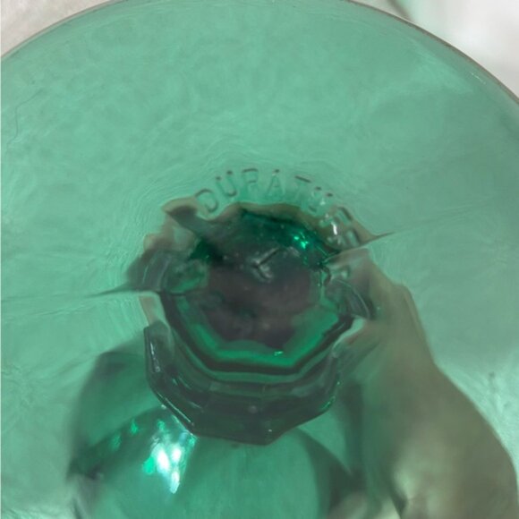 Vintage Libbey Glass Duratuff Gibraltar Juniper Green Water Goblets Set Of 3 - Picture 9 of 11